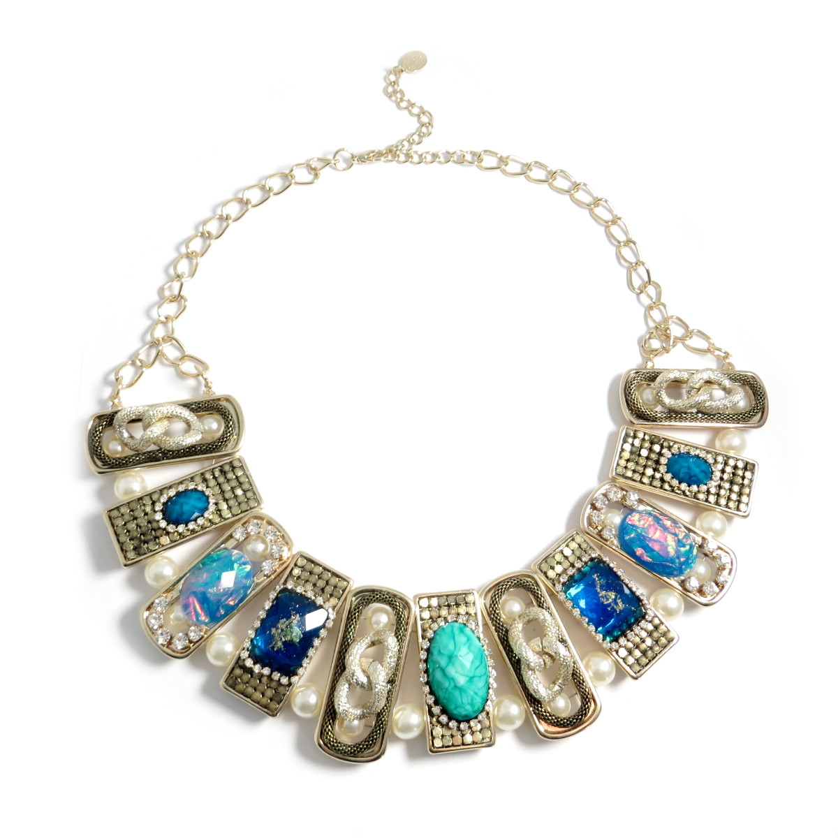 Odyssey Glam Gemstone Bib Necklace